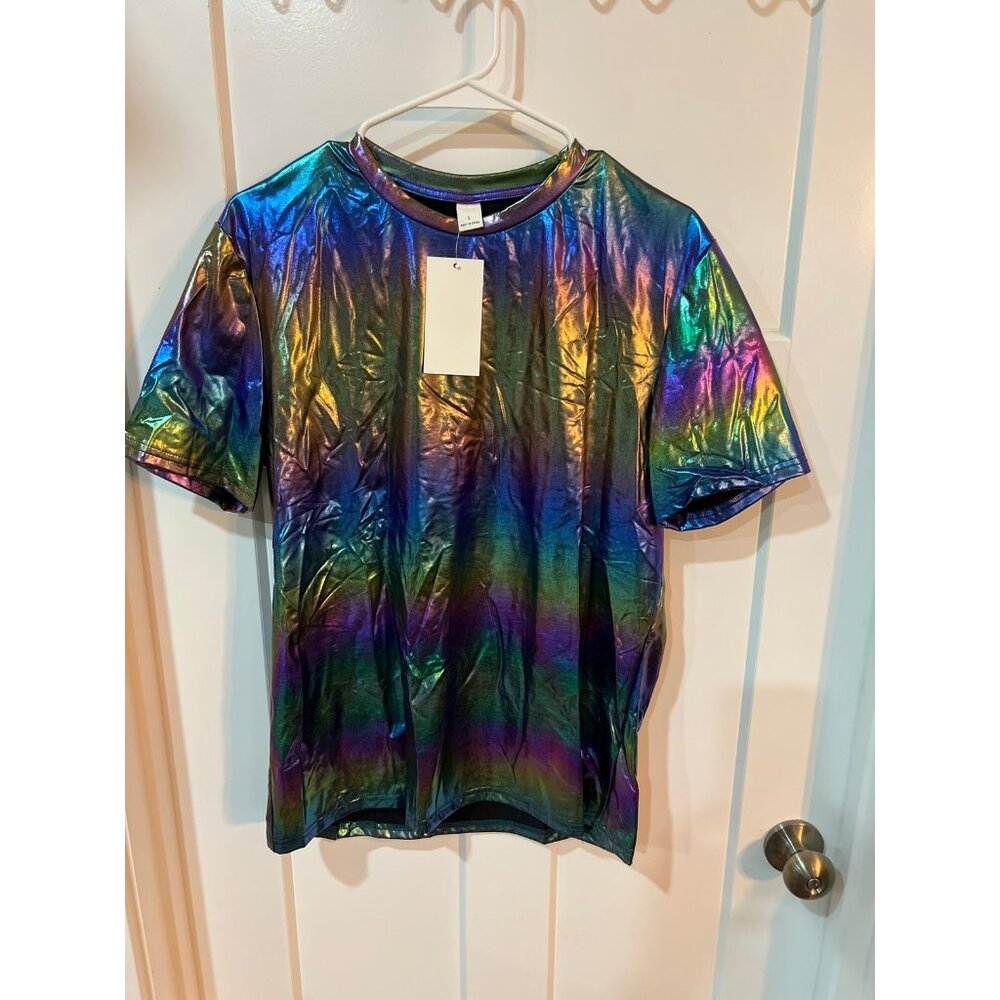 WDIRARA metallic disco shirt